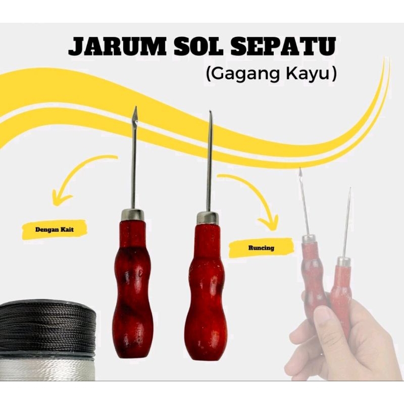 Jarum Jahit Sol Sepatu berkait, Benang Jahit Sepatu