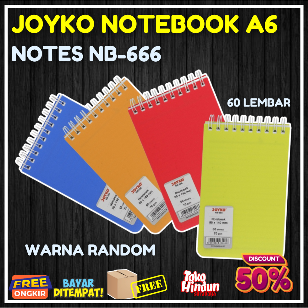 

BUKU CATATAN NOTEBOOK NOTE NOTES SPIRAL JOYKO A6 KECIL