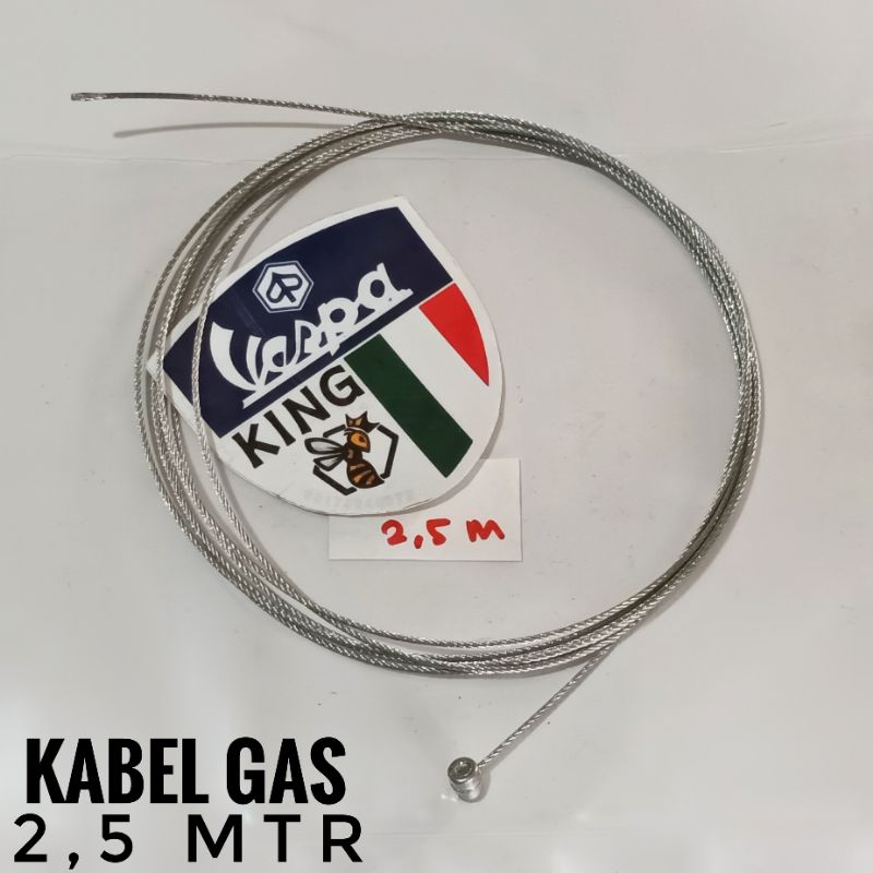 kabel gas vespa panjang 2.5 meter kabel tali dalam gas kontan vespa klasik