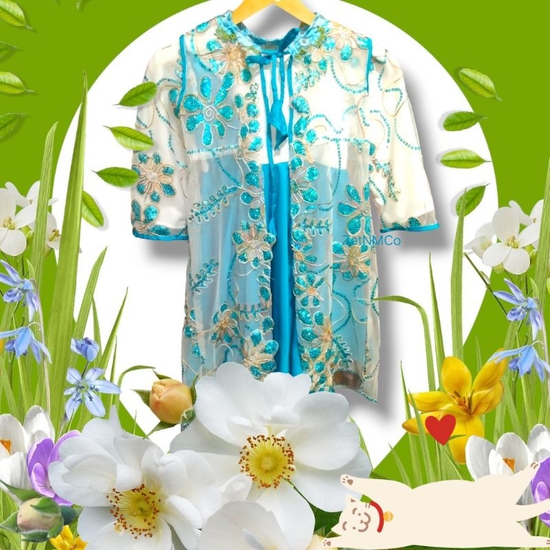 [ZetNM] Dress Pesta Anak + Outher Brukat