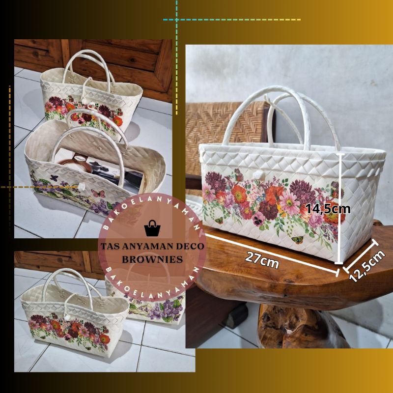 Tas Anyaman Brownies/Tas Anyaman Deco/Tas Bingkisan/Tas Toples/Tas Hampers/Tas Hajatan/Tas Hantaran/