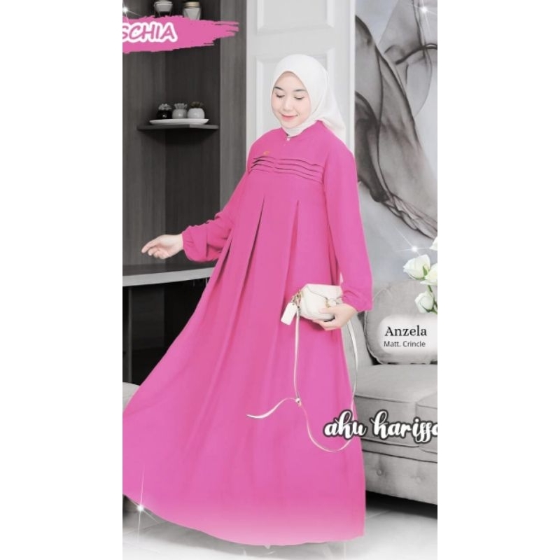 Gamis set hijab anzela crincle originalby aku karissa / gamis aku karissa