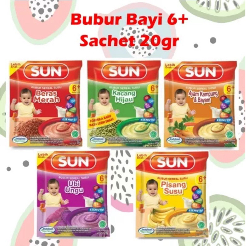 SUN BUBUR BAYI MPASI 6+ 20gr(1pcs) / SUN MP-ASI 20g / SUN MPASI Biskuit 10pcs