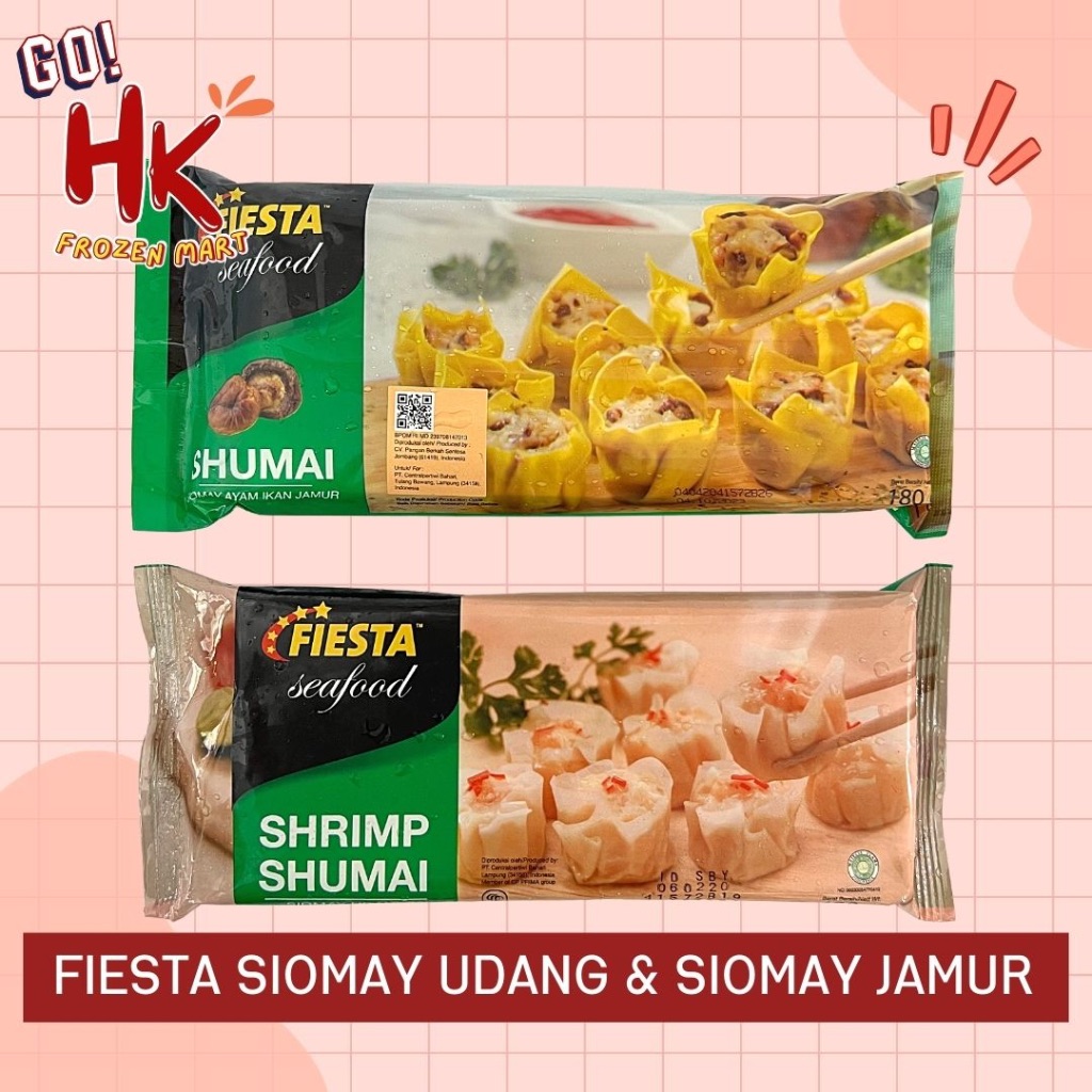 

Fiesta Seafood Siomay Udang & Jamur 180gr dimsum shumai siomai shrimp mushroom goreng HK Frozen Mart