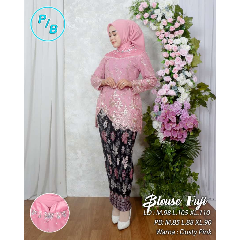 Kebaya Remaja Modern Brokat Tile Twotone / Blouse Tile Remaja / Blouse Terbaru Untuk Pesta Kondangan
