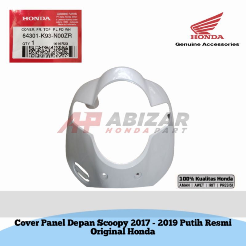 64301-K93-N00ZR Cover Panel Depan Scoopy New 2017 - 2019 Putih Resmi Original Honda