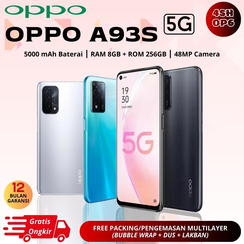 HP Oppo A93S 5G RAM 8GB &amp; 256GB Smartphone Batterai 5000mAh 6.5 inch Bergaransi 12 Bulan