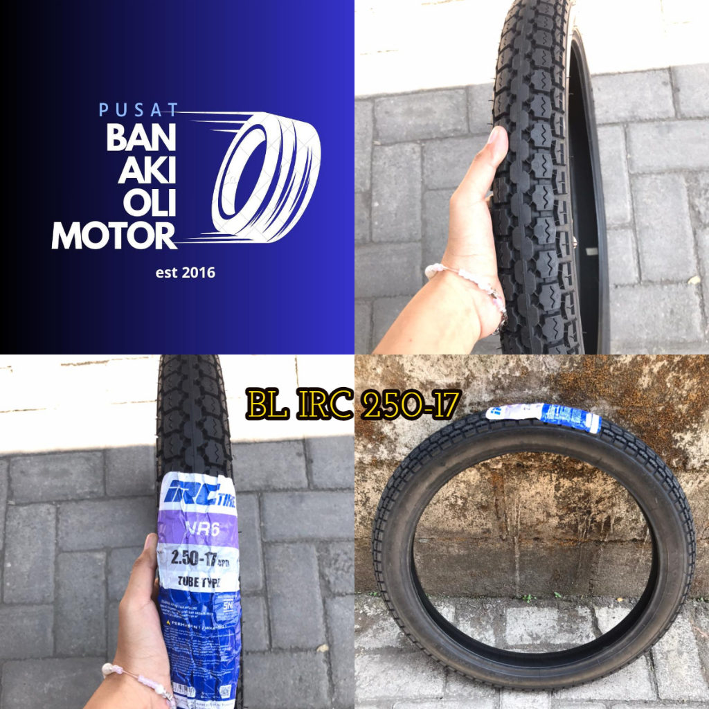 IRC- BAN LUAR IRC 250-17// BAN LUAR IRC UKURAN 250 RING 17 NF/NR TUBETYPE NON TUBELES