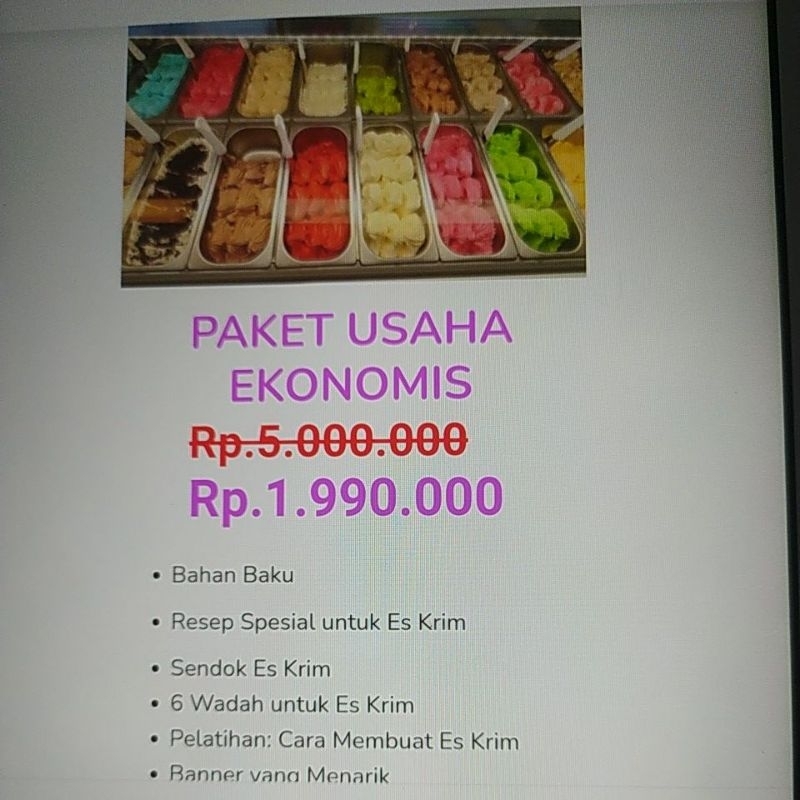 

paket usaha eskrim tanpa mesin