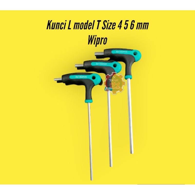 KUNCI L MODEL T SIZE 4 5 6 PAKET KUNCI L MODEL T WIPRO