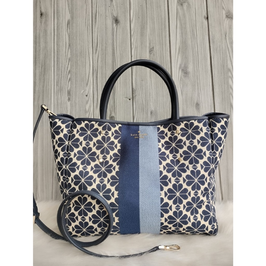 TAS BRANDED  flower jacquard medium tote Blue Multi