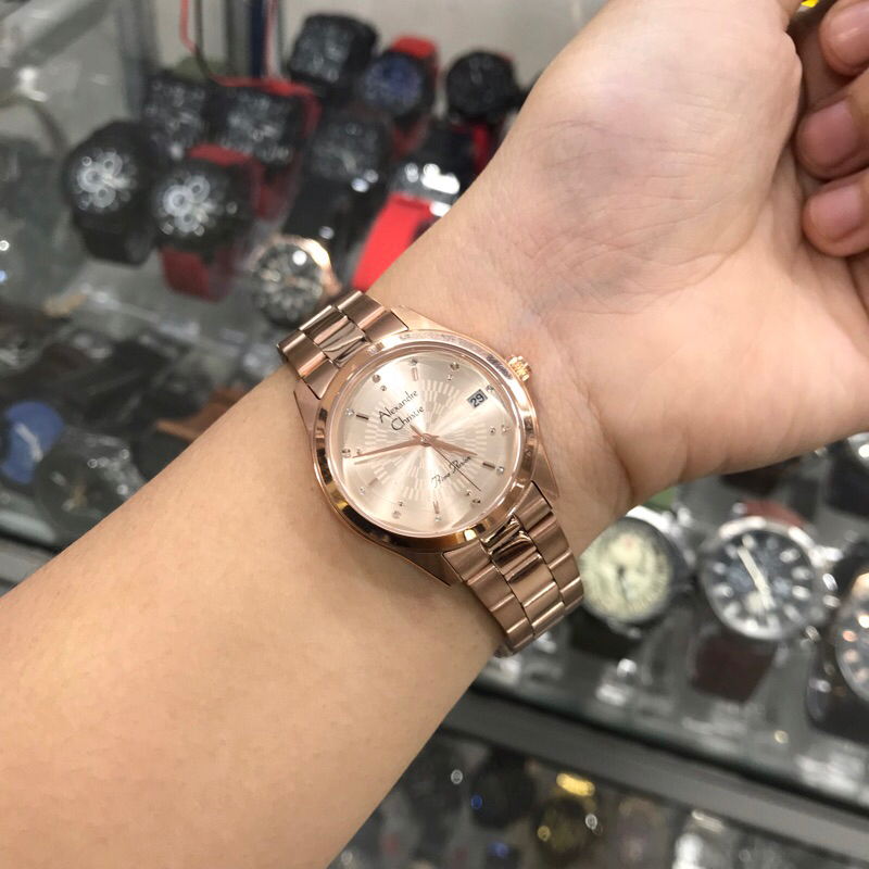 Alexandre christie Wanita original rosegld rantai