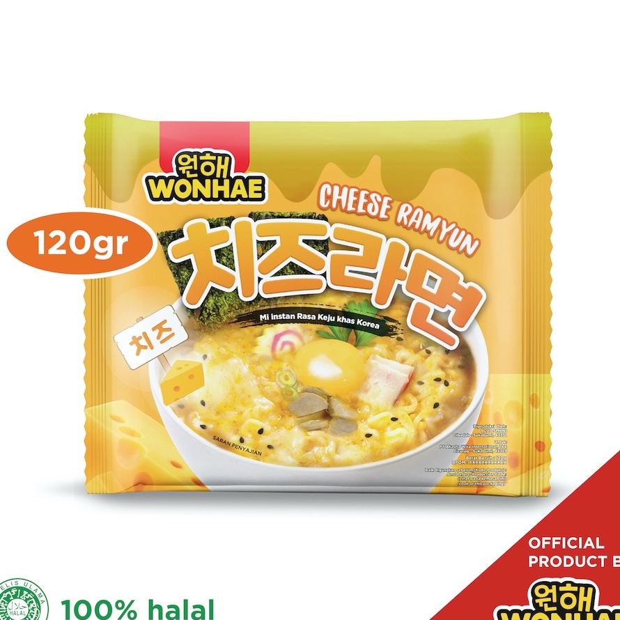 

TIPE TWJ797 Mujigae by Wonhae Cheese Ramyun 120 gr / Ramyeon Rasa Keju / Mie Instan Kuah Rebus / Makanan Korea Halal Instan