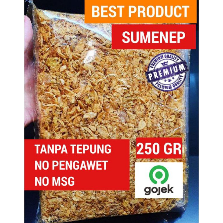 

[✶R28➢] Bawang Goreng Sumenep GRADE A dan Brebes Tanpa Tepung 250 Gr Super Kriukk⭐⭐⭐⭐⭐ , Bawang Merah Goreng / Brambang Goreng [206]