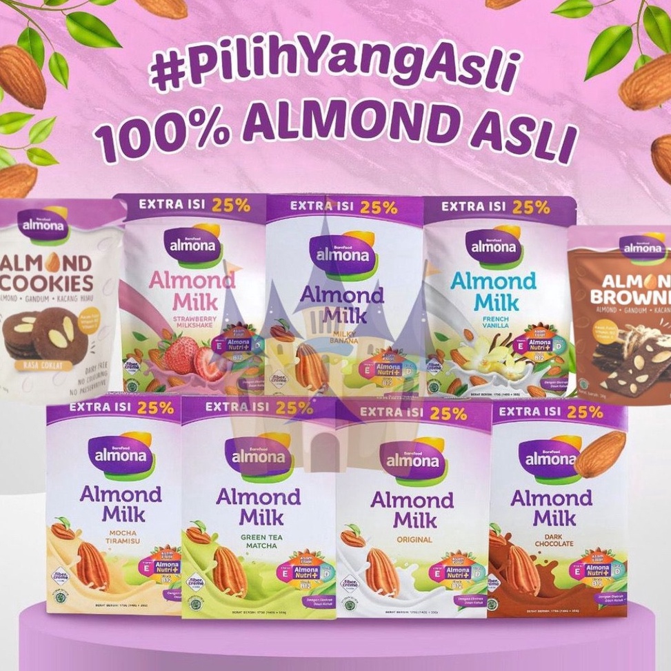 

[♦V71➤] Castle - Almona Susu Almond Original Chocolate Milky Mocha Tiramisu GreenTea Strawberry MilkShake FrenchVanilla Cookies BrowniesChips AsiBooster Grosir lagi