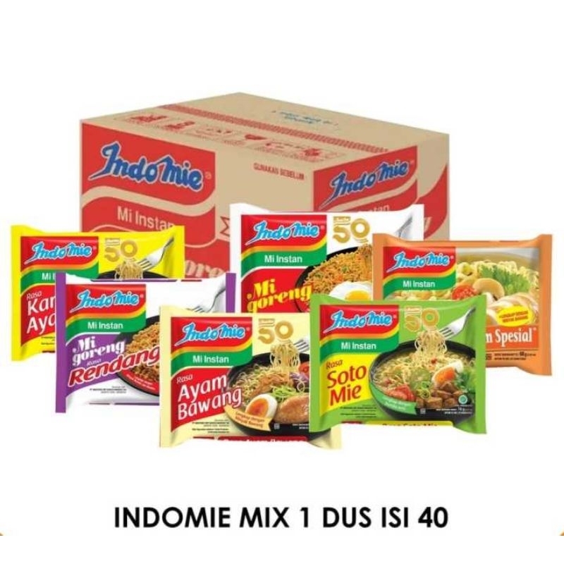 

1DUS MIE GORENG & KUAH BISA MIX RASA ISI 40 PCS