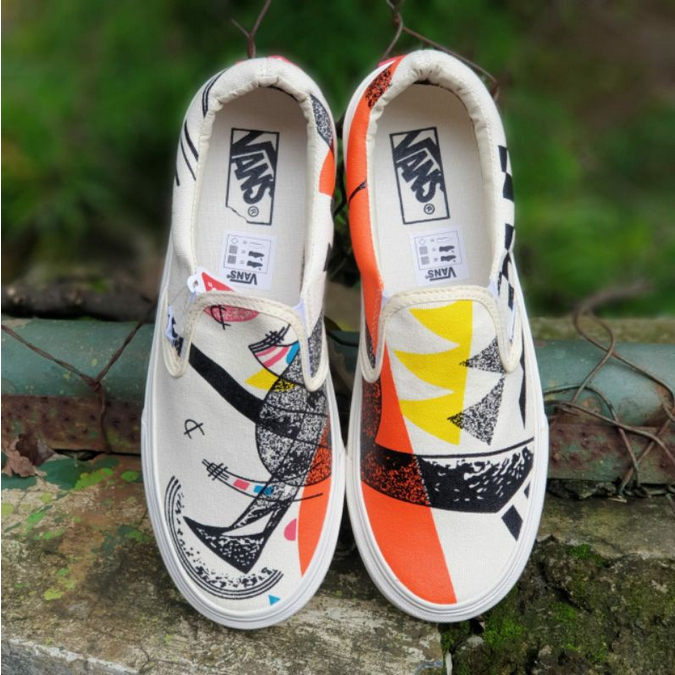 Sepatu Sneakers Old Skool Black White Vns slip on Motif catur bw SK Delapan Low COD