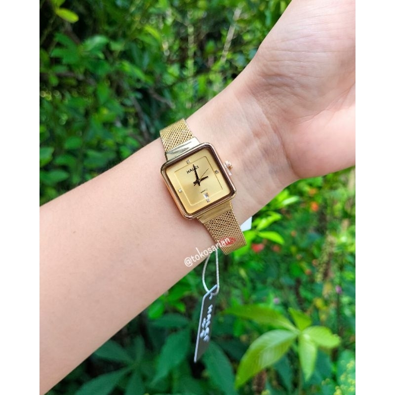 Jam Tangan Halei 8036L Original Bergaransi Rantai Pasir Untuk Wanita