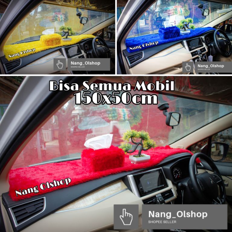 [PRODUK ACRZ947] Satu Set Alas Cover Dashboard Mobil + Sarung Tisu Bulu Lembut Bisa Semua Mobil Uk15