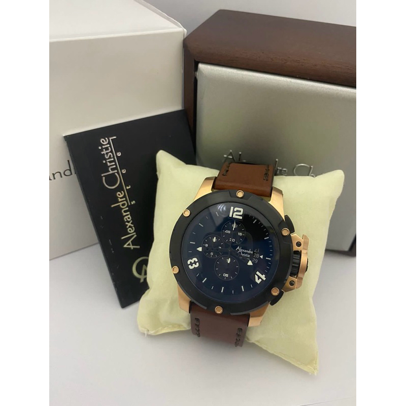 Jam tangan Alexandre Christie AC6295 black rosegold