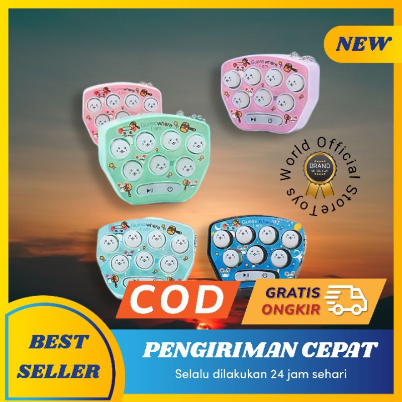 Toys - Mainan Anak Pop it Pukul Hamster 2006 Lampu & Musik - Pop It Elektrik Mini Tekan Hamster Game