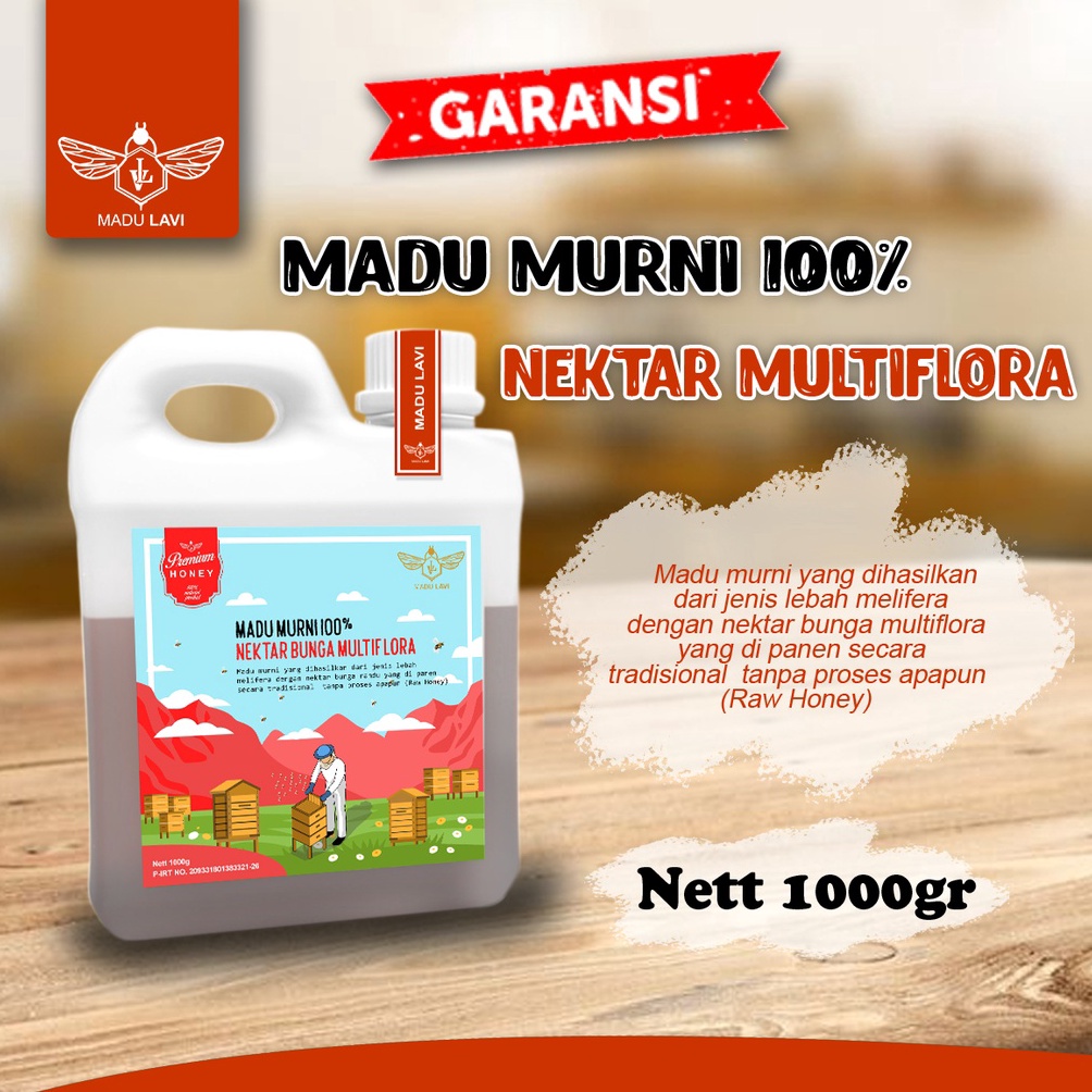 

3l Baru Madu Lavi Murni Asli Nektar Multiflora Grade A 100% Alami Pure Raw Honey With Discount