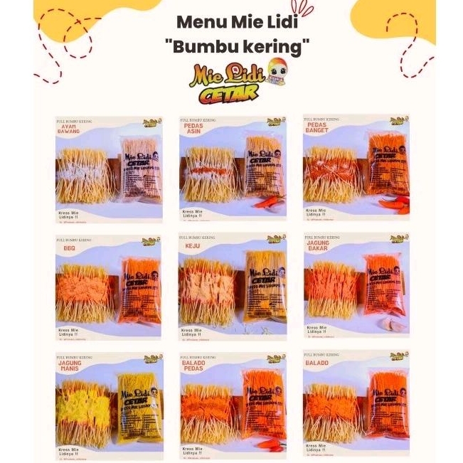 

MIE LIDI BUMBU KERING NYONYAH CETAR