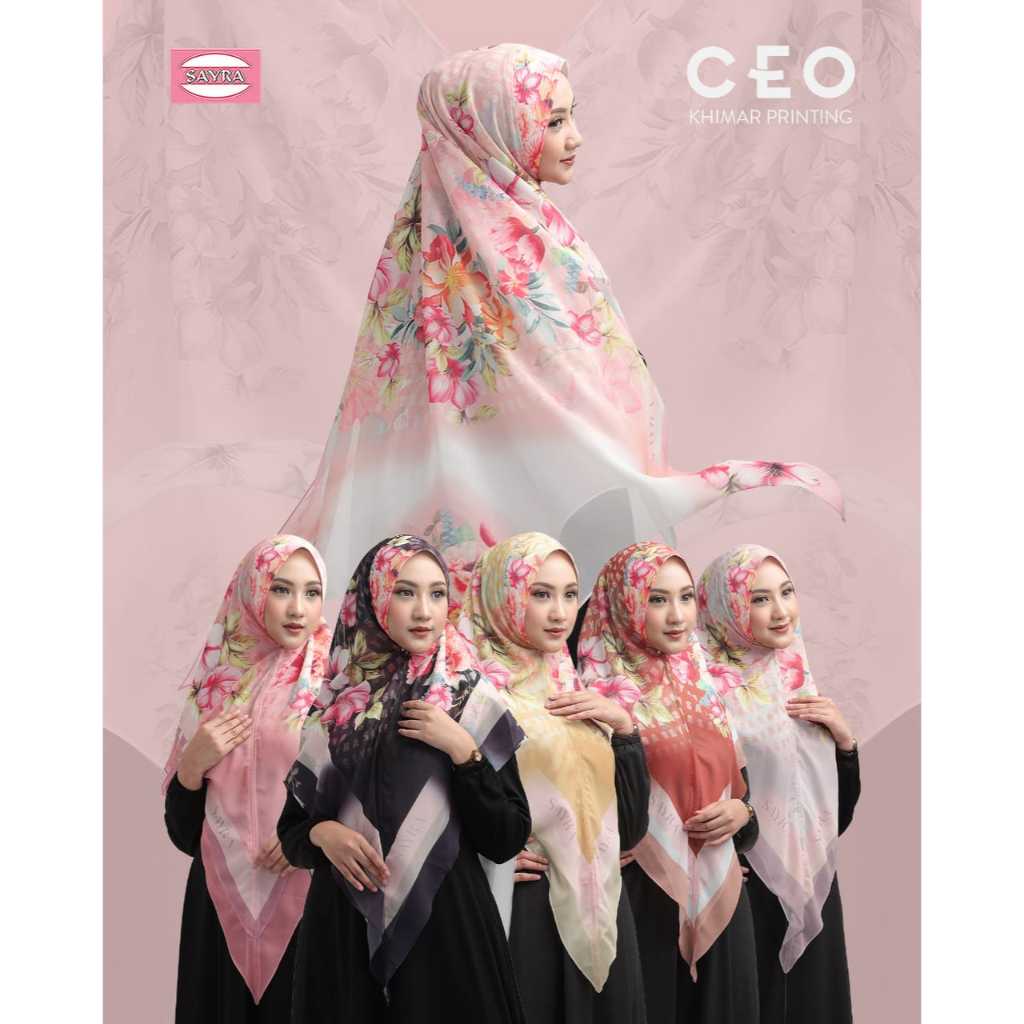 Khimar Ceruty Syari Printing Motif