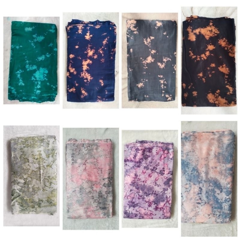 Kain Rayon Motif Tie Dye Handmade (Jumputan) || Bahan Mukena Daster (harga per 0.5 m)