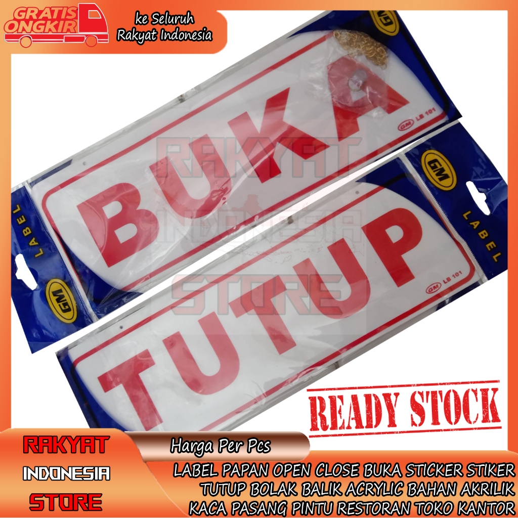 

LABEL TULISAN OPEN CLOSE PAPAN TEKS BUKA TUTUP GM RANTAI BOLAK BALIK STICKER STIKER TULIS CLOSED ACRYLIC BAHAN AKRILIK KACA PASANG PINTU GANTUNGAN RESTORAN TOKO KANTOR SEMI RAMBU DOOR SIGN BOARD GANTUNG PLAT PELAT TANGGUNG