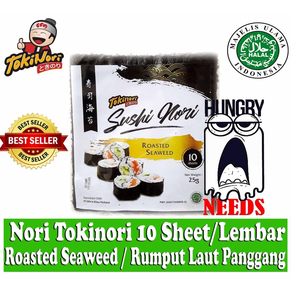 

COD TOKINORI SUSHI NORI 10 LEMBAR / SHEET - RUMPUT LAUT PANGGANG - ROASTED SEAWEED 8145