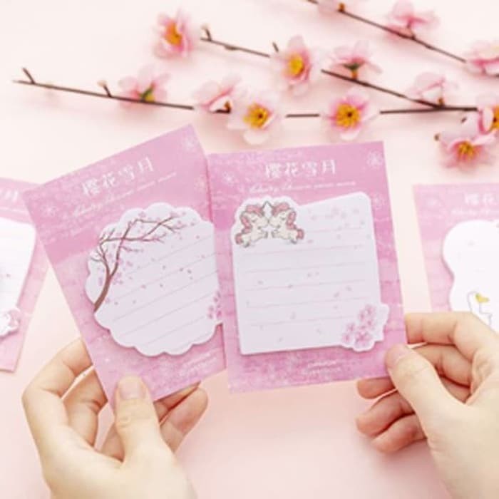 

STICKY NOTE MOTIF CUTE SAKURA SNOWMOON FLAMINGO UNICORN REMINDER PENGINGAT CATATAN KECIL MEMO