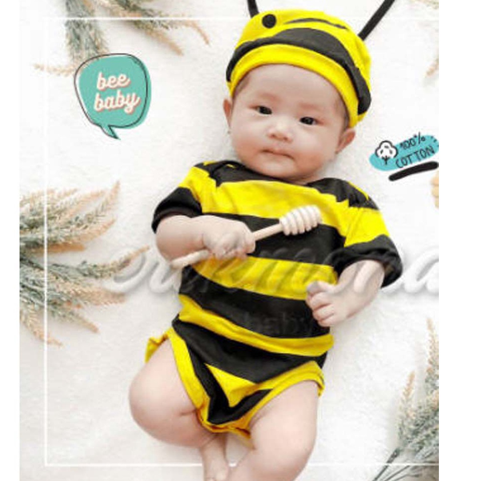 Rekomendasi.. Baju Bayi Laki Laki Perempuan Jumper Kostum Bayi Lucu - Lebah Bee