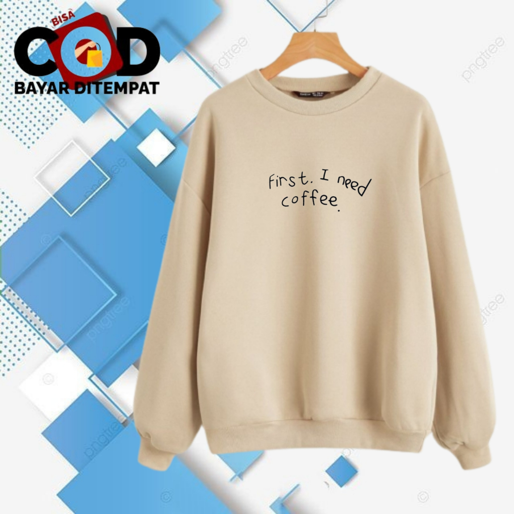 Sweater Crewneck Pria Wanita Oversize Switer Cewe Warna Cream Ori Premium Lokal Bandung