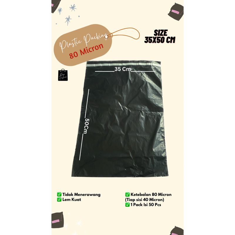 

size 35x50 Cm ketebalan 80 miceon plastik polymailer atau plastik packing paket