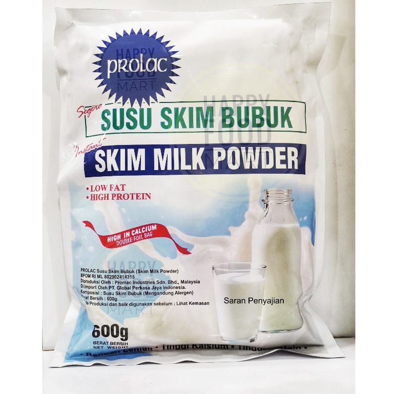 

[BPOM RI] PROLAC SUSU SKIM BUBUK 600 GRAM/SKIM MILK POWDER LOW FAT HIGH PROTEIN/TEPUNG SUSU RENDAH LEMAK TINGGI PROTEIN TINGGI KALSIUM