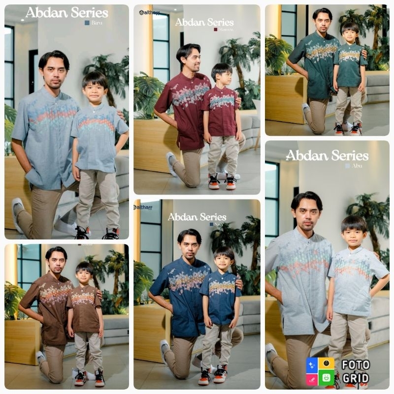 -akifabidOS- Koko ALTHAFF seri ABDAN Koko couple ayah anak bordir Koko sarimbit ayah anak bordir Kok