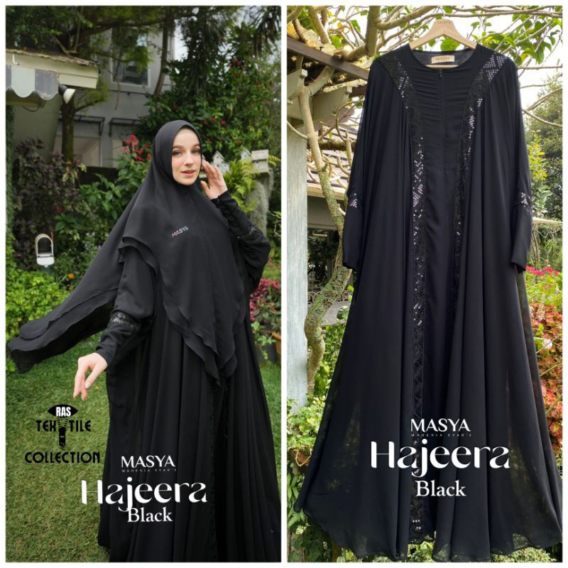 Set Baju Gamis Dress Sifon Silk Hitam Jetblack Black Modern Mewah Brukat Sparkling Premium Ori Brand