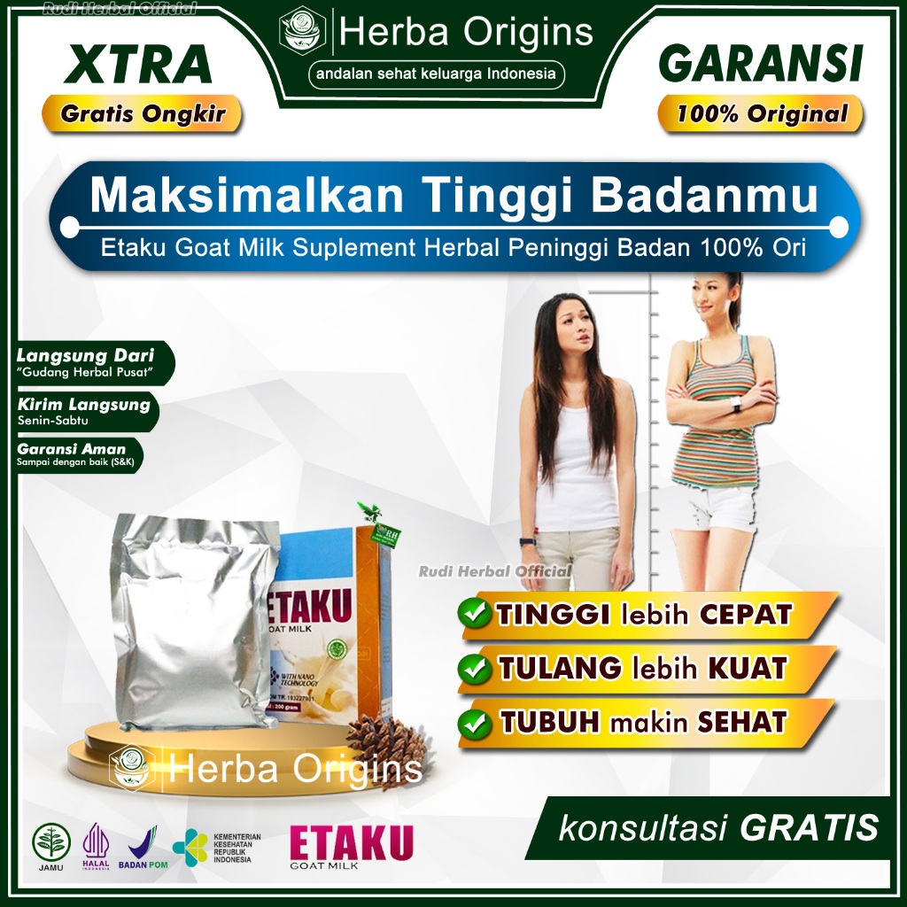 

Susu Peninggi Badan Anak & Dewasa Usia 4 5 6 7 8 Hingga 25 Tahun - ETAKU GOAT MILK Netto 200 Gr