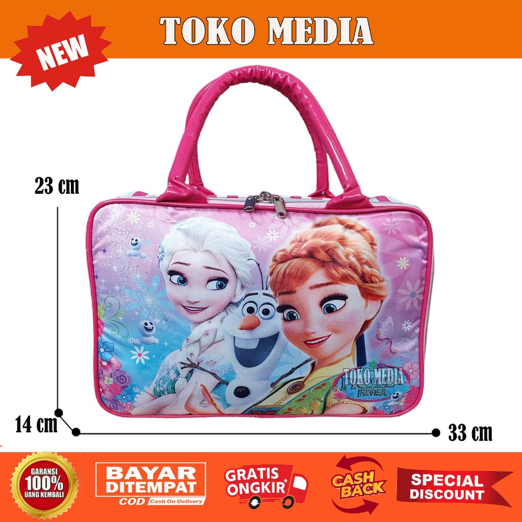 Tas Travel Bag Kanvas Anak uk.Medium (Selempang + Tenteng) Gbr Perempuan