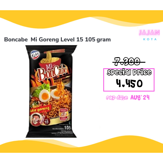 

Mi BonCabe Mie Goreng Level 15 105 gram