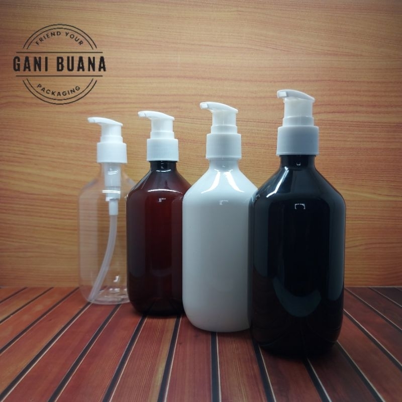 BOTOL PUMP 300ML MADA TUTUP PUMP PUTIH/BOTOL PUMP 300ML PET