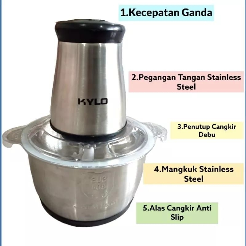 Queen BLENDER DAGING STAINLESS / KYLO-801 MEAT GRINDER 2L / BLENDER DAGING KUALITAS BAGUS