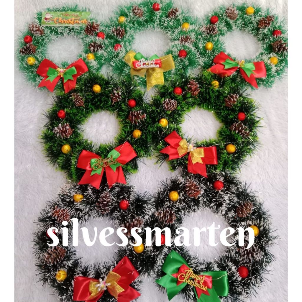 TERBAIK ✔ Hiasan Krans Natal Untuk Pintu / Dinding / Krans dekorasi natal / Kran Natal Hiasan Gantun