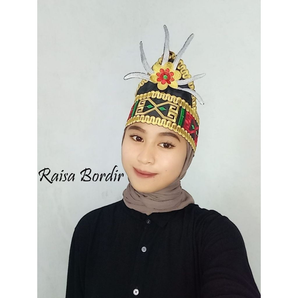 Renda Bordir Ikat Kepala Dayak Aksesoris Tari