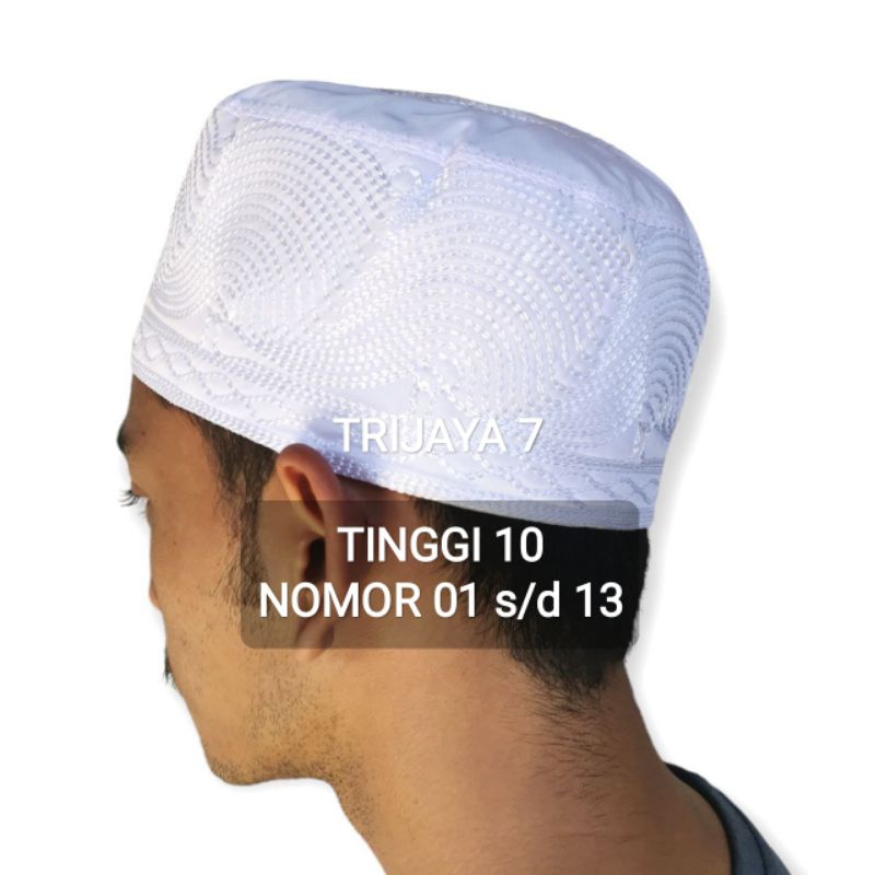 Peci Madinah Tinggi 10 Kopiah Songkok Haji Putih