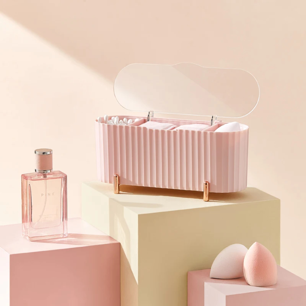 Tempat Kapas dan Alat Makeup Multifungsi Wadah Kapas Kosmetik Kotak Penyimpanan Makeup Alat Kecantik