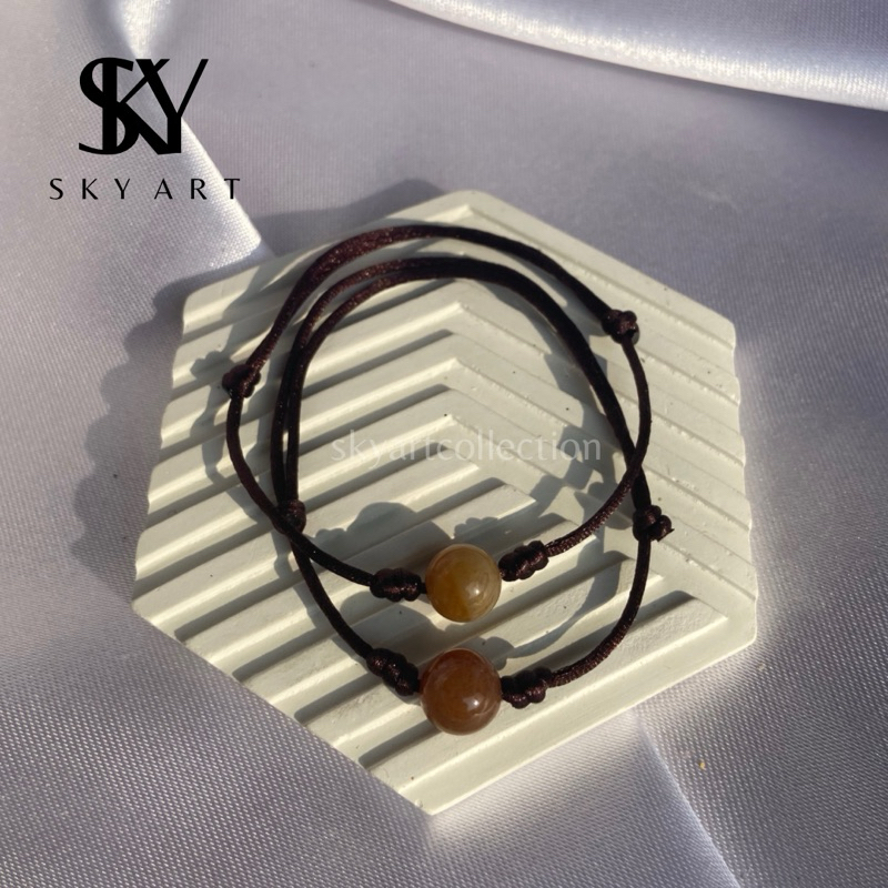 SKY ART || Gelang Batu Giok Lumut Suliki Asli || Gelang Tali || Gelang Batu Giok Tali || Gelang Coup