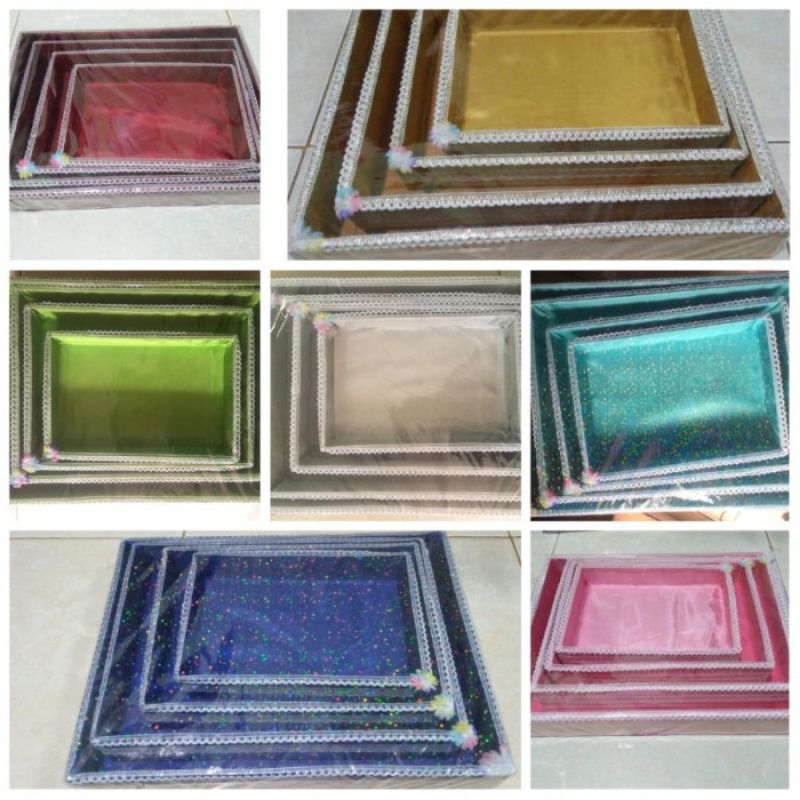 

Baki Kotak Seserahan Warna 1 Set (Isi 4) Tempat Mahar MURAH