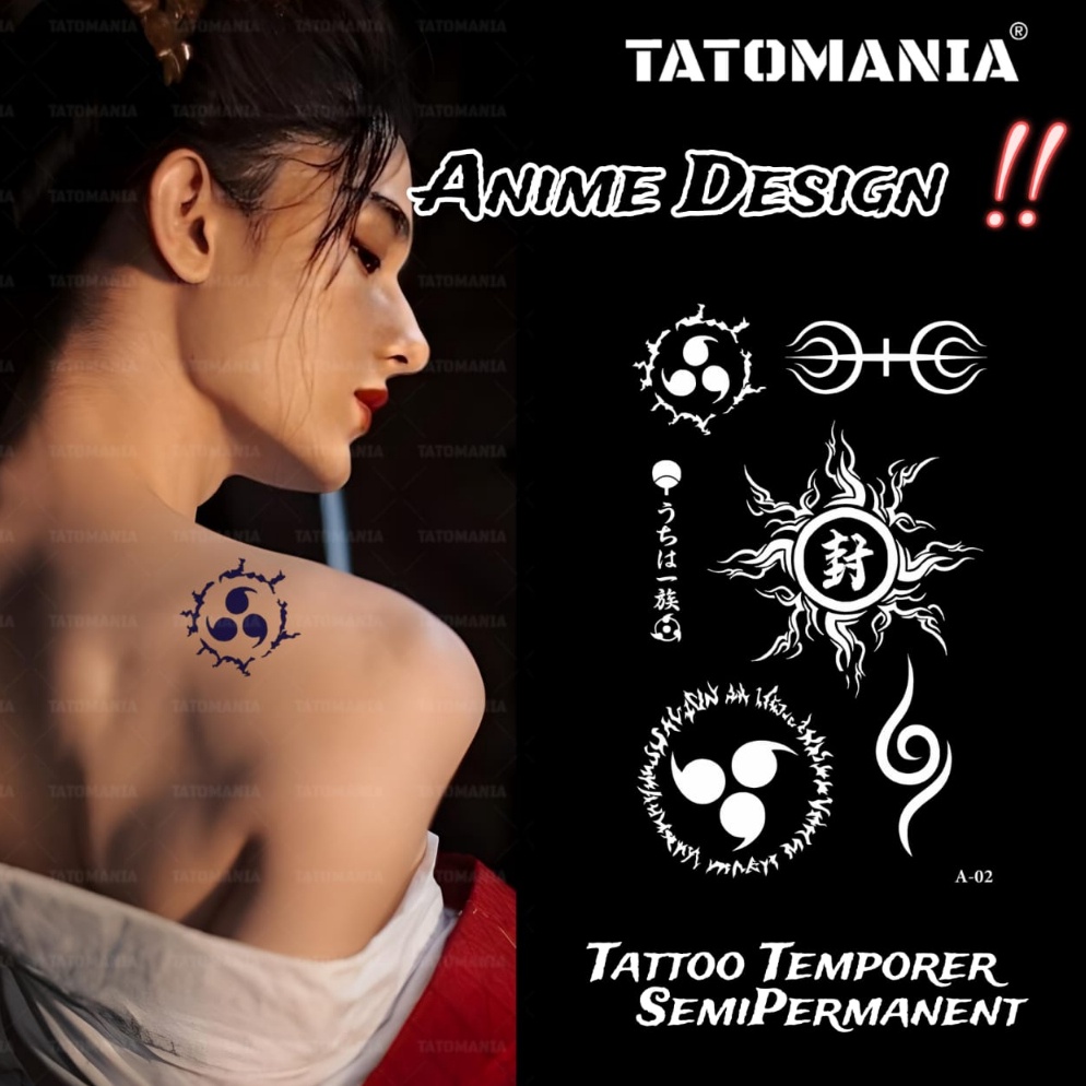 RECOMENDED TATOMANIA-Tato semi permanen Motif Animasi Naruto One Piece Bonten anti air